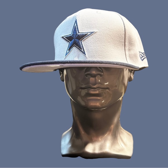 Dallas Cowboys New Era 59Fifty Fitted Cap White & Blue Baseball Hat NFL - Picture 4 of 7